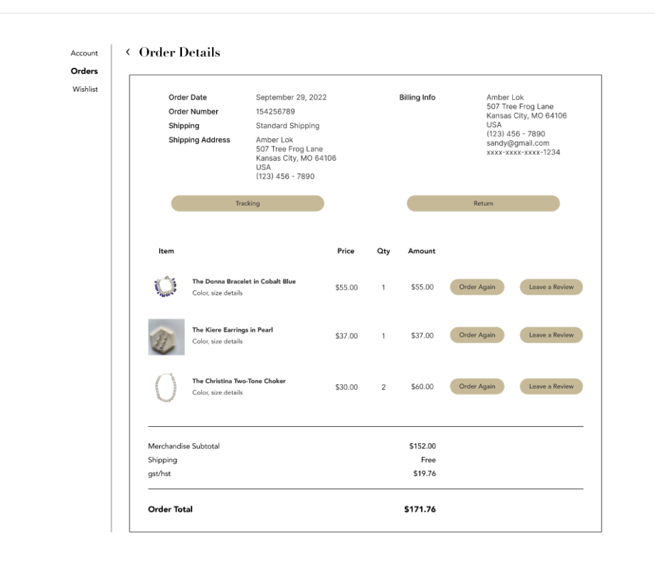 Case Study 2 - Orders page